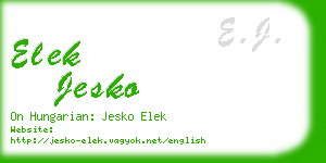 elek jesko business card